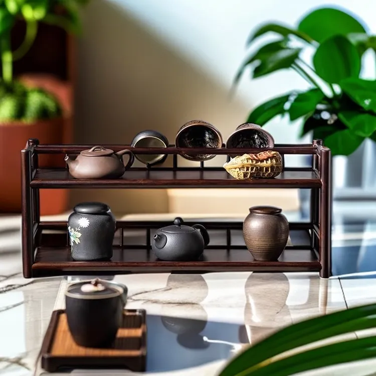 办公室桌面博古架小型桌上茶具架子置物架多层茶杯紫砂壶收纳架子