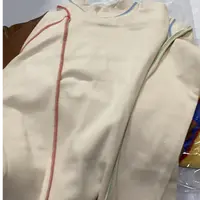 ［小小布］no退换-东大门正品v5e奶白色咖色彩色走线打底T