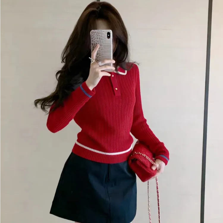 2026秋冬新款韩系圣诞新年红色针织衫小香风气质高级感半身裙套装