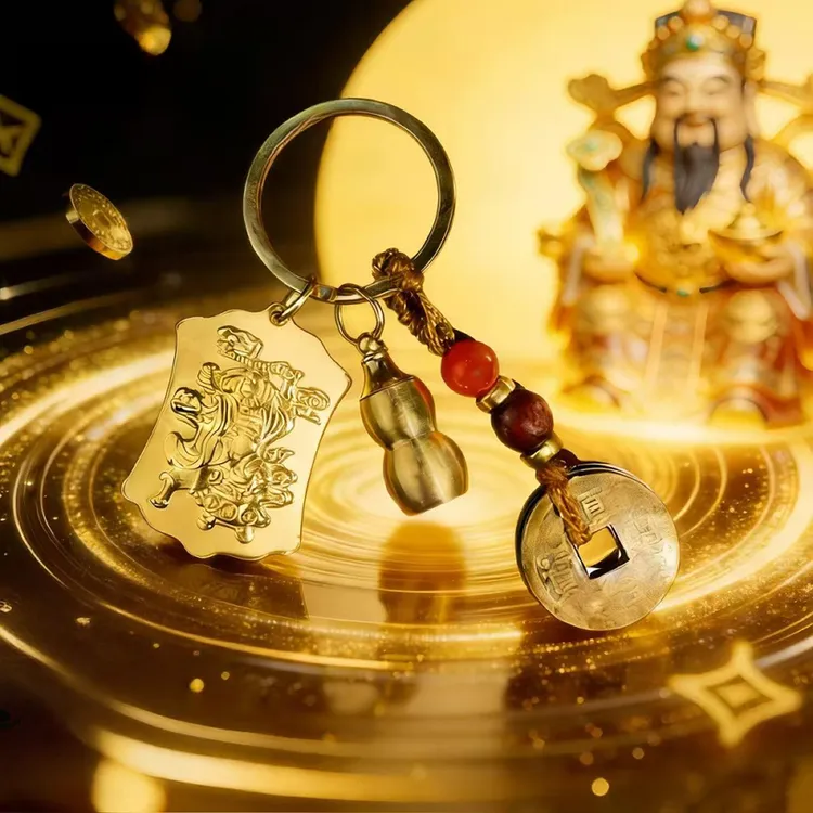 五台山手作.赵公明五路招宝財令钥匙扣挂件随身驾车个人用品