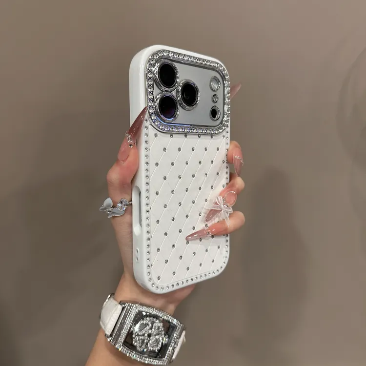 边框镶钻加厚防摔壳适用iphone17promax手机壳苹果16pro女款15p14