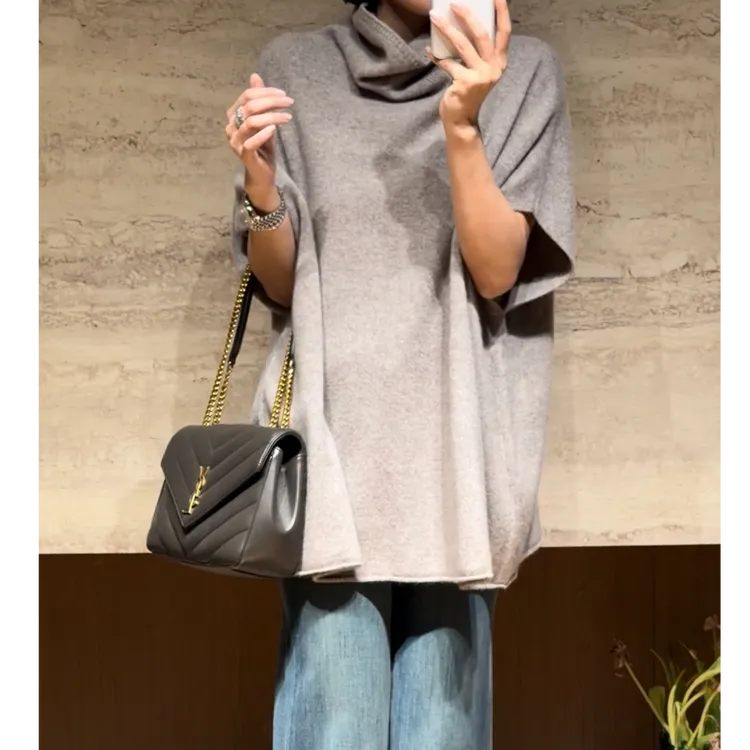TANTAN 时尚宽松慵懒风秋季高领打底衫3466