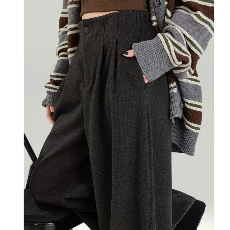 【绵羊毛+运费险】2025秋冬新款阔腿裤垂感高级百搭长裤