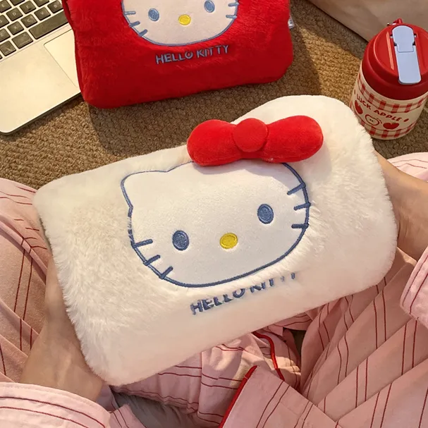 可爱KT猫热水袋毛绒暖手宝女生保暖礼物电暖宝加厚防爆充电暖水袋