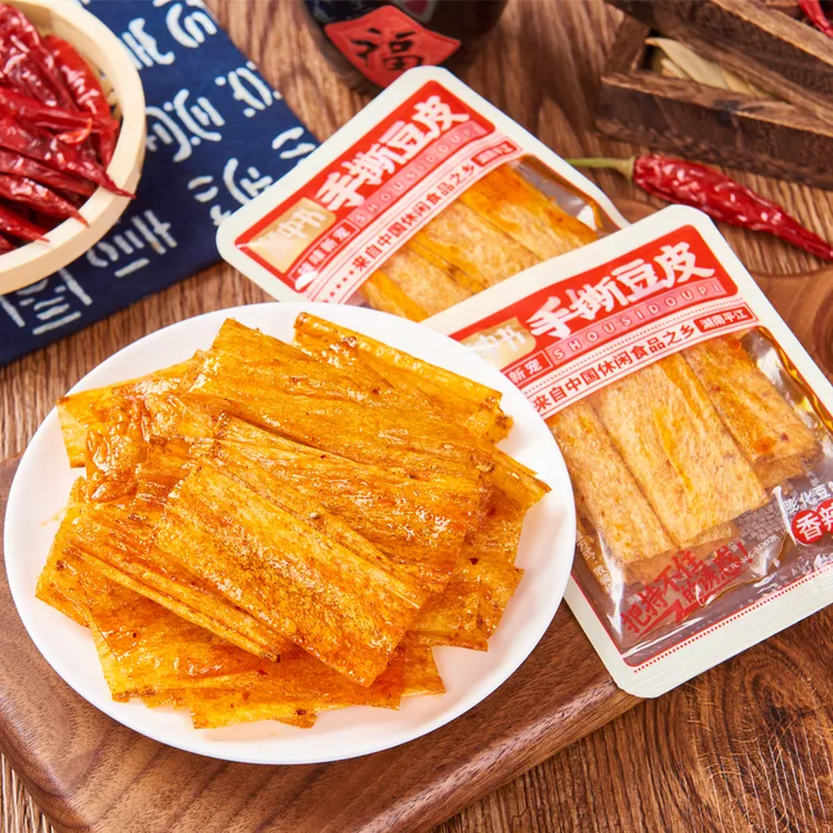 颜中书手撕豆皮 湖南平江特产 香辣豆干小包怀旧零食辣条