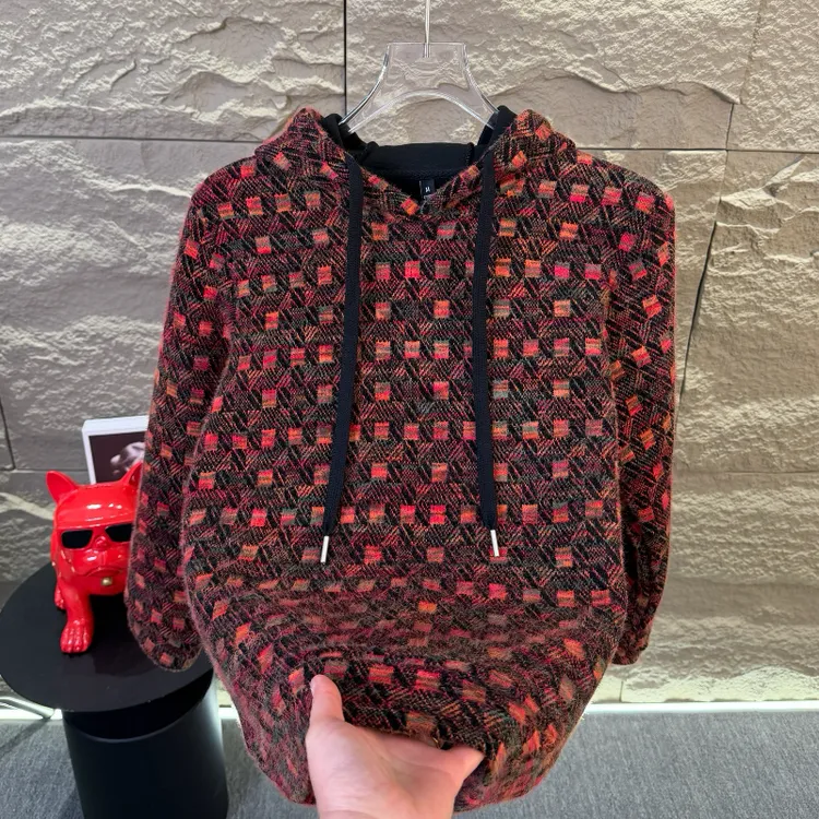 高档欧货连帽卫衣男士秋冬季时尚洋气加厚打底衫潮流套头上衣男装