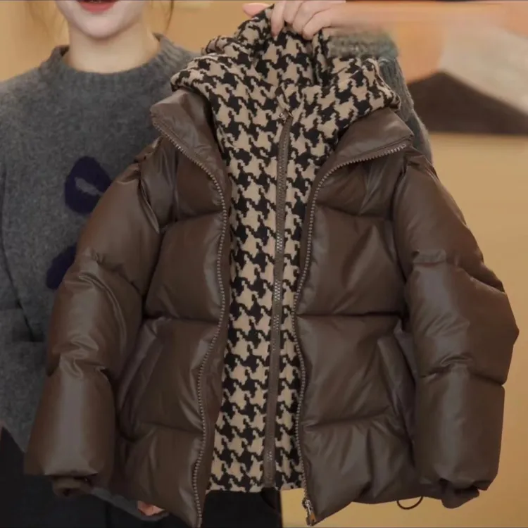 儿童2025冬季新款保暖棉服宽松时尚外穿洋气连帽秋冬中大童外套