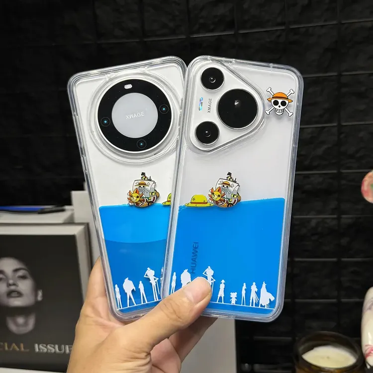 华为p70pro流动液体海贼王海盗船漂浮流沙手机壳mate60/70pro