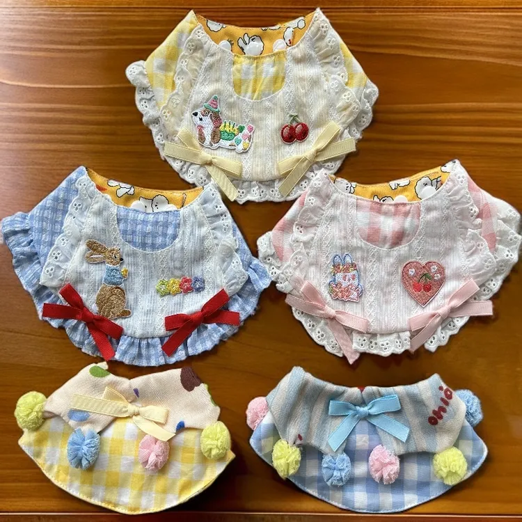 猫咪狗狗可爱碎花围脖萨摩耶比熊柯基边牧西高地领带卡通风口水巾