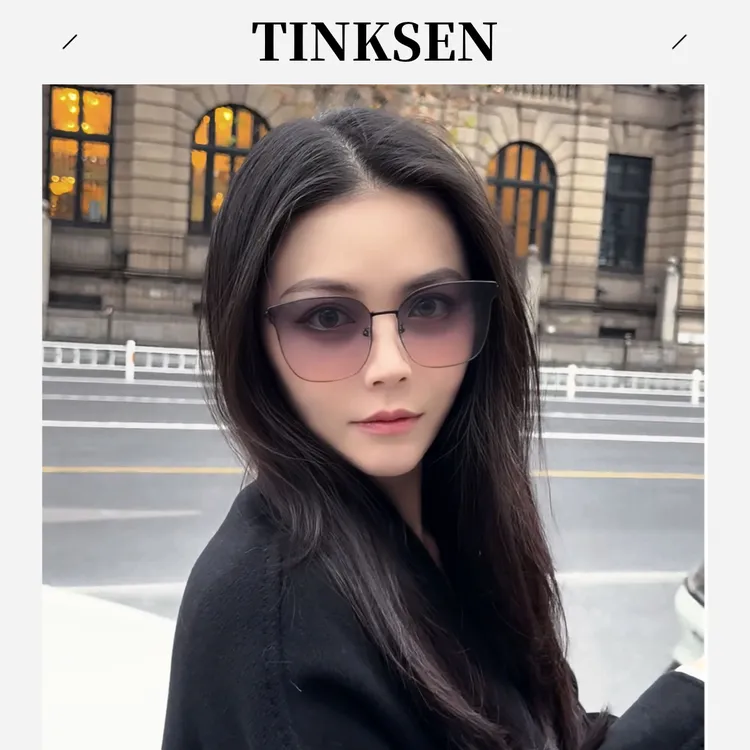 TINKSEN/汀克森女士蝶形潮流百搭女款网红街拍户外防晒太阳镜