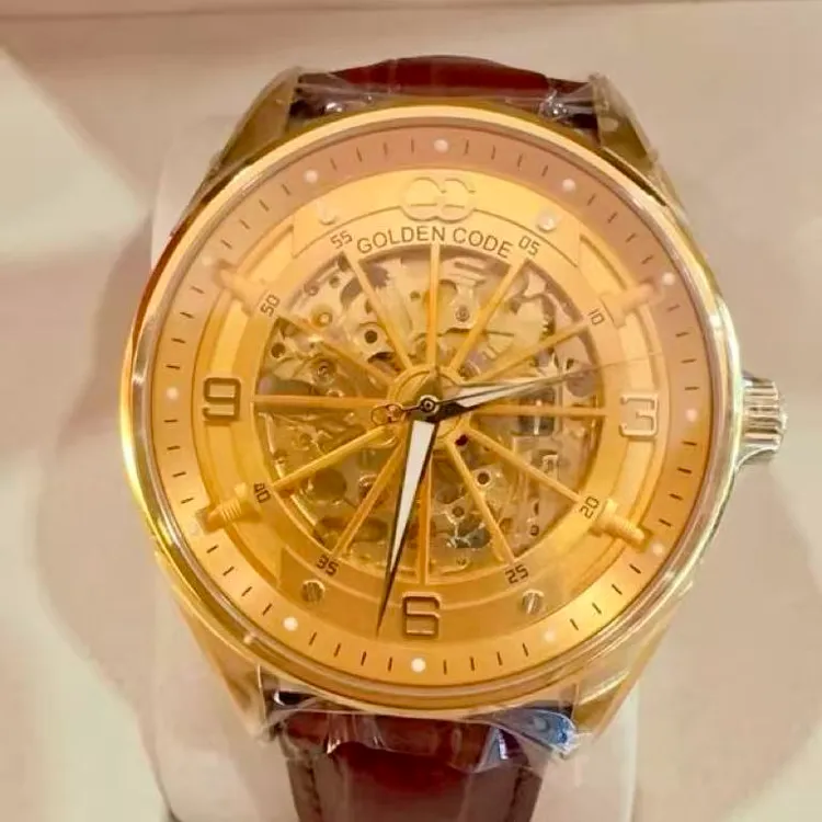 【新款上市】圆形金表黄金男士腕表高端进口机械机芯手表