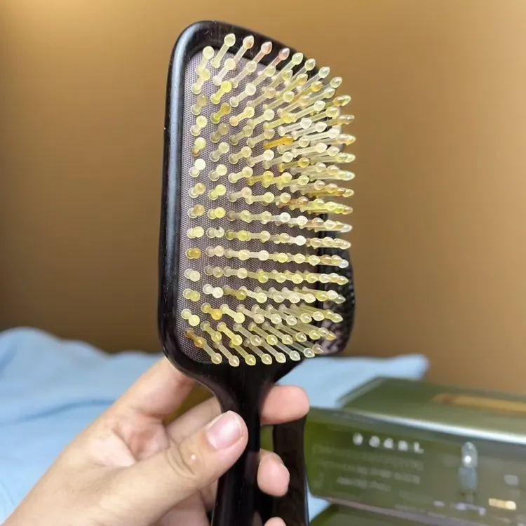 紫光檀气垫梳，木头齿，羊角齿