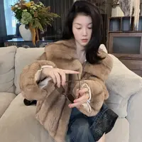 【悦悦专属】复古大翻领纯色减龄保暖外套Y968