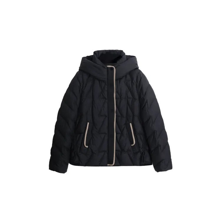 【Wlin】「通勤刚需」 简约撞色轻奢质感短款90白鹅绒服 812603