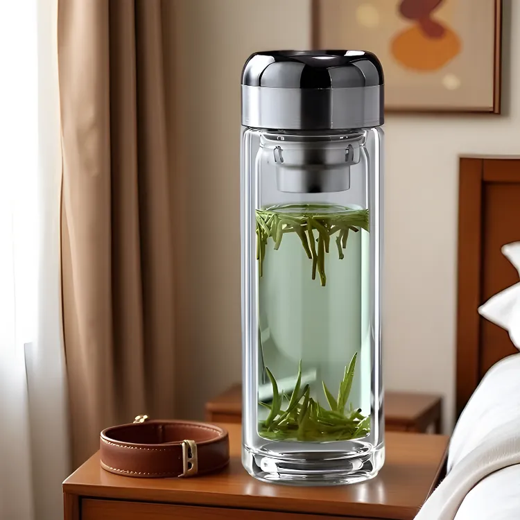 精品黑武士天使之眼水杯高档双层加厚玻璃杯商务车载隔热茶水茶杯