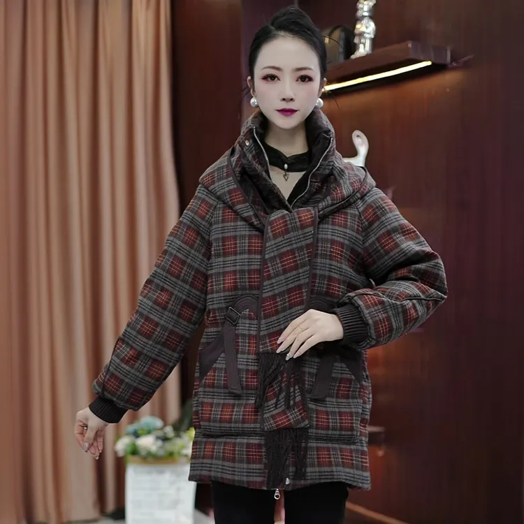 妈妈羽绒服中长款2025秋冬保暖新款白鸭绒外套显瘦加厚羽绒袄子女