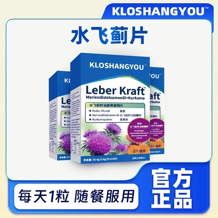 【官方正品】熬夜加班必备德国肝肝片水飞蓟姜黄胆植物压片糖果XY-1