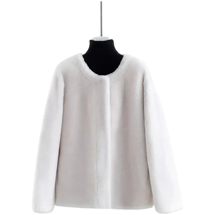 澳洲美利奴羊毛皮毛一体外套女 宽松皮草外套82501