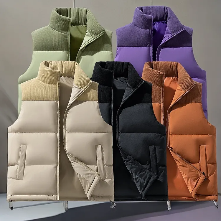 棉马甲男2025秋冬季新款立领棉衣外穿保暖马甲灯芯绒坎肩男