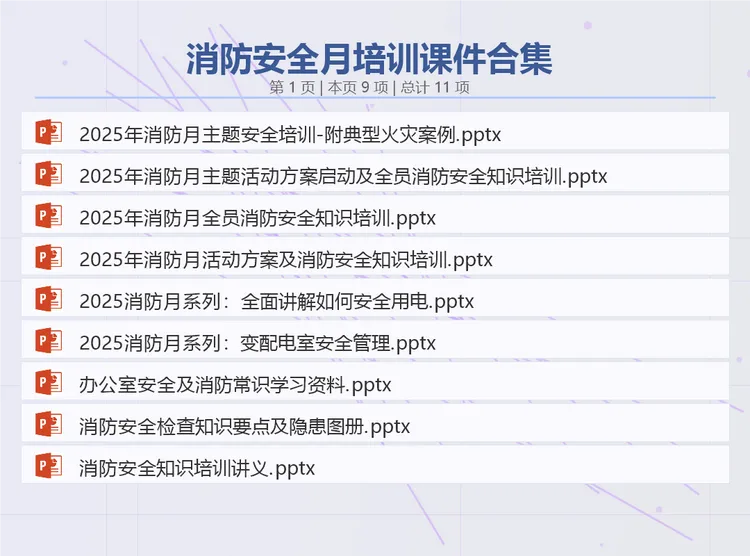 消防安全月培训课件合集文案高质量(11份)