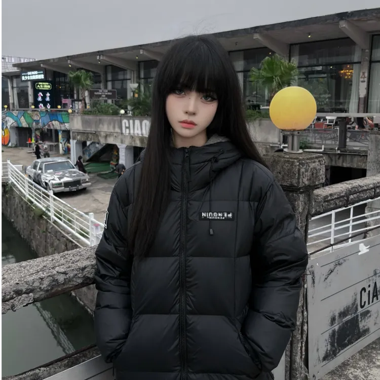 冬天外套女款爆款2025新款宽松型冬装运动风常规拉链薄款厚款连帽