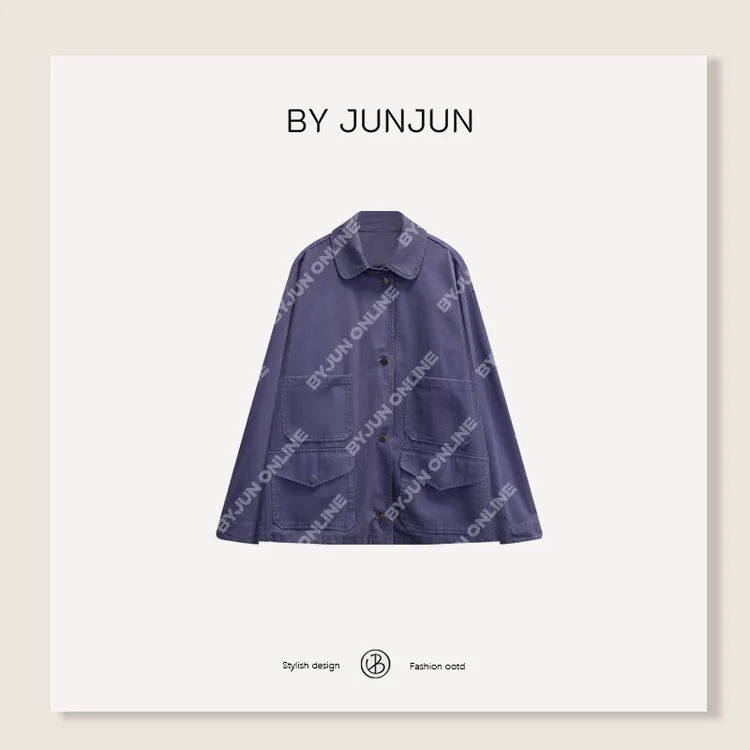 ByJunjun【蓝莓外套】ROW家定开复古休闲工装牛仔外套