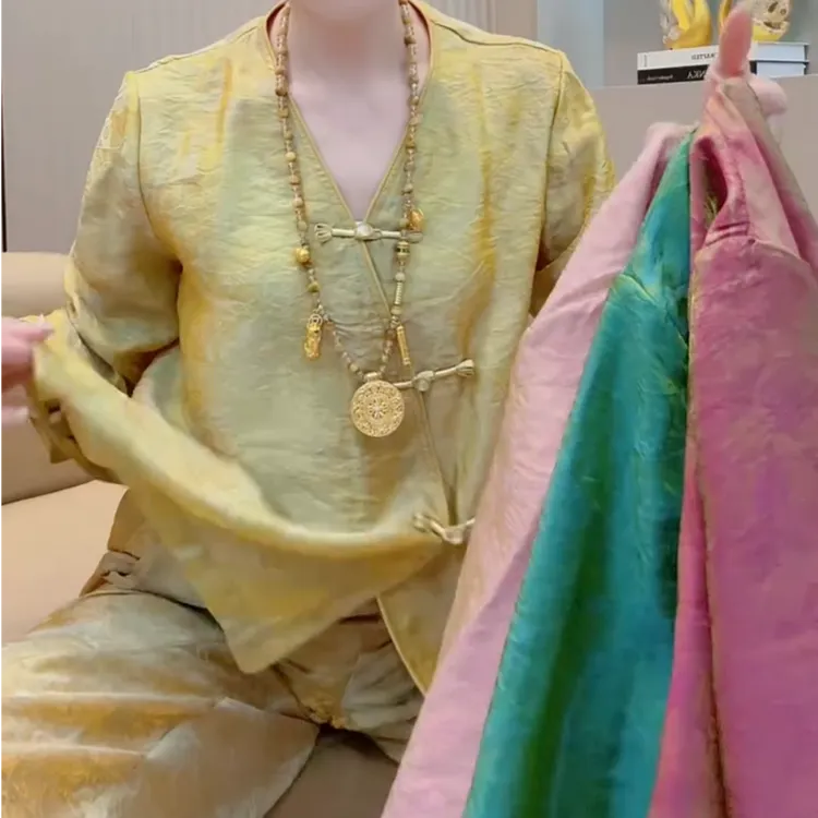 中国风洋气绣花盘扣修身纯色夏季女装上衣开衫外套短袖显瘦气质夏