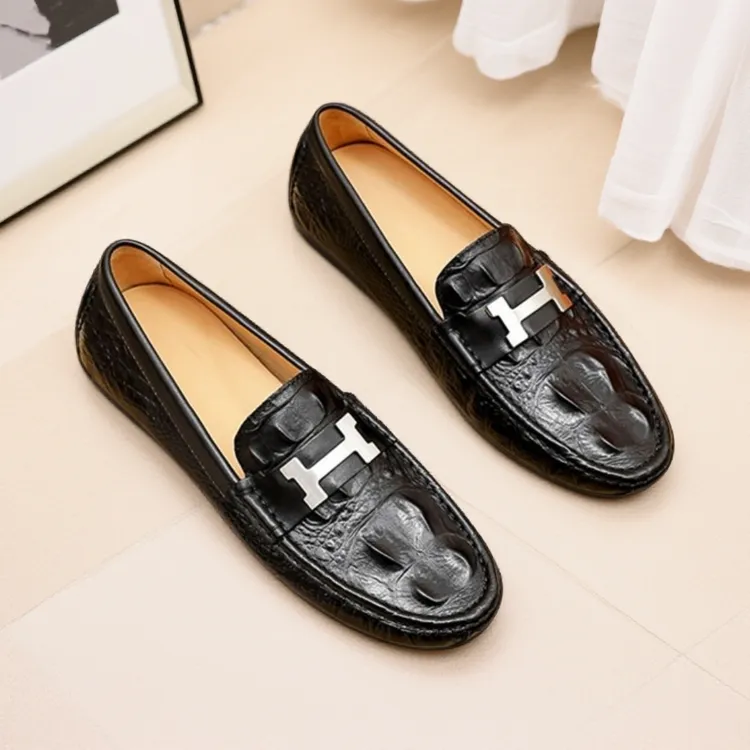 高端男款男士豆豆鞋真皮潮流一脚蹬软底皮鞋时尚爆款驾车鞋百搭