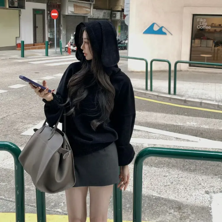 灰色半身裙女2025春季韩版高腰a字显瘦半裙时尚百搭气质包臀短裙