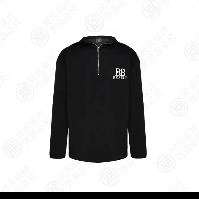 BB【隐刃  桑蚕丝】半拉链拼接重工刺绣卫衣BB2622