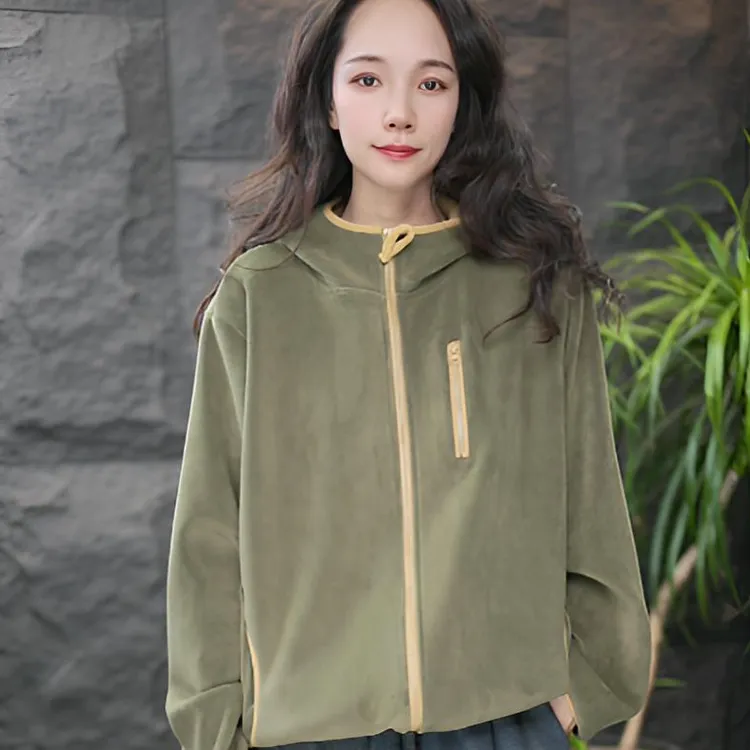 【连帽卫衣】保暖极简风女开衫款冬季连帽卫衣休闲带帽长袖文艺