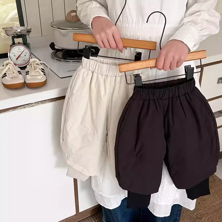 儿童羽绒裤冬装女童保暖防风厚裤男童冬季抗寒裤宝宝防寒90绒裤子