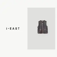 i-EAST 巴洛克~复古简约拉链马甲皮外套-4Q PY001