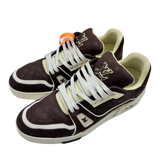 LV/8.5码42.5码/Tyler联名款棕色满印trainer板鞋/98新/vv698
