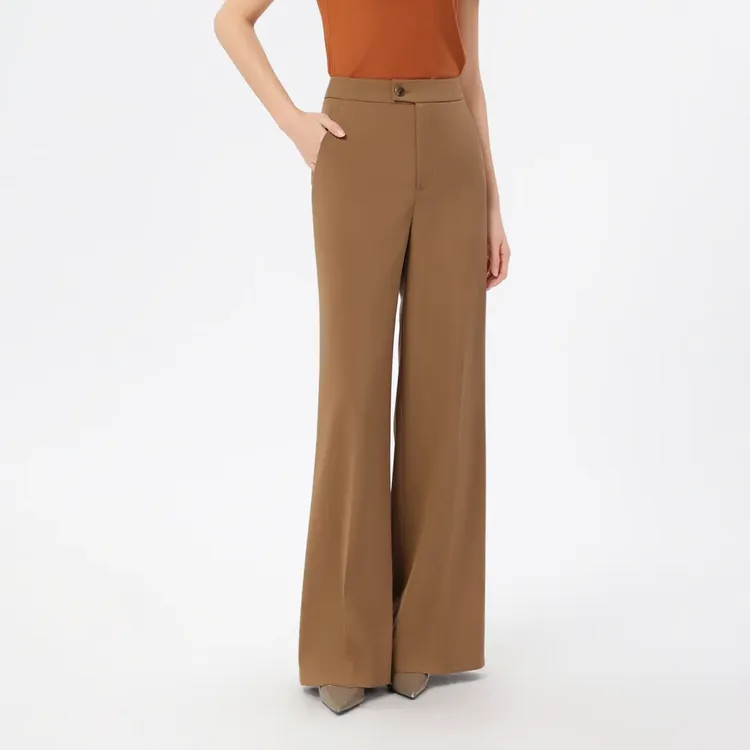 GIRDEAR/哥弟夏新款高腰显瘦显腿百搭超模甩裤110015黑色时尚气质