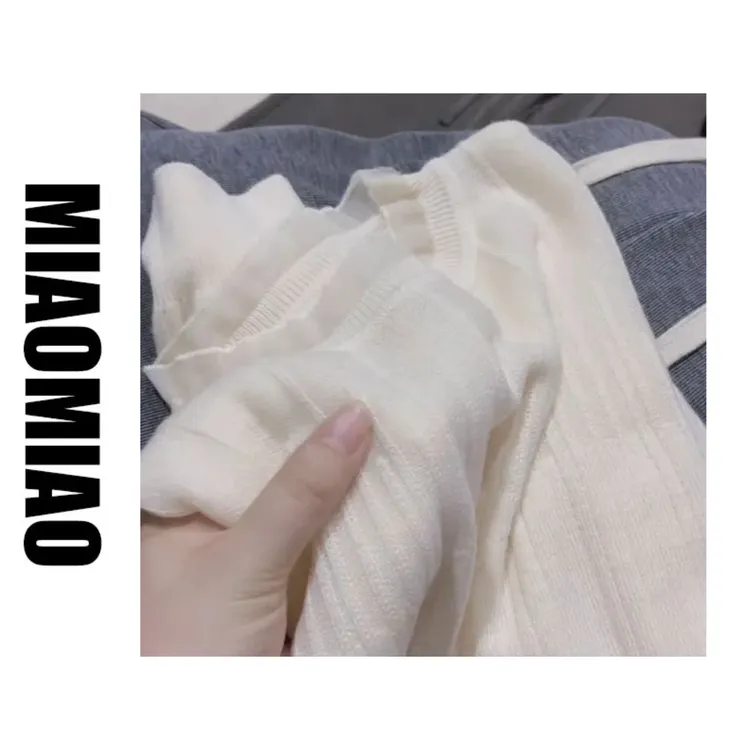 【大码】钢琴打底！柔软百搭~气质蕾丝内搭女式针织衫6104