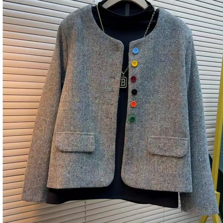 时尚气质短款百搭宽松韩版显瘦洋气2582欧货遮肉轻奢减龄外套