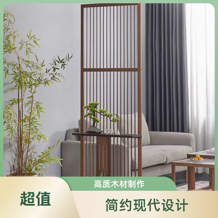 新款中式屏风正对入户门客厅聚财座屏原木屏风屏风隔断2025新款