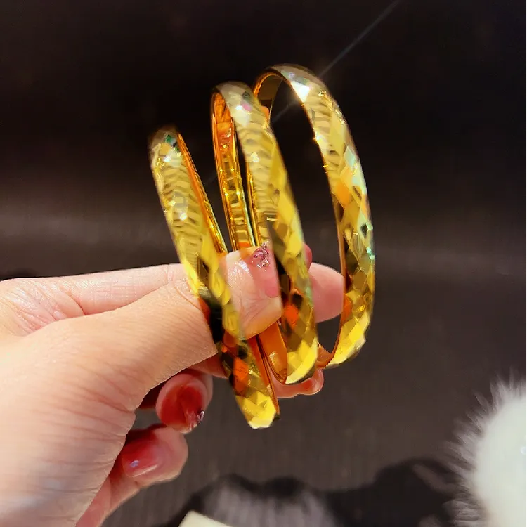 钨合金手镯 俄罗斯金色加宽钨钢手镯