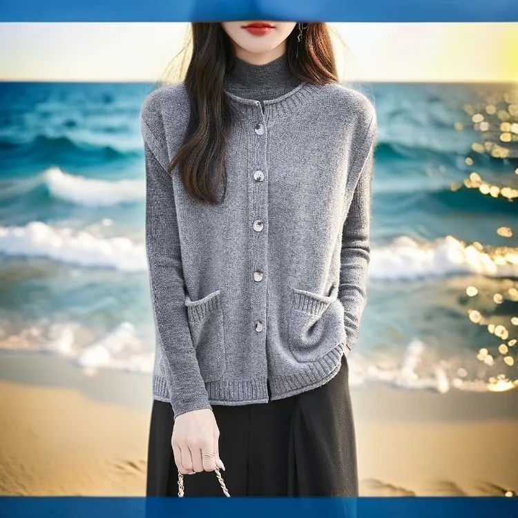 中厚款田园风圆领树脂固色女马夹秋冬女装百搭甜辣千金国风马甲女