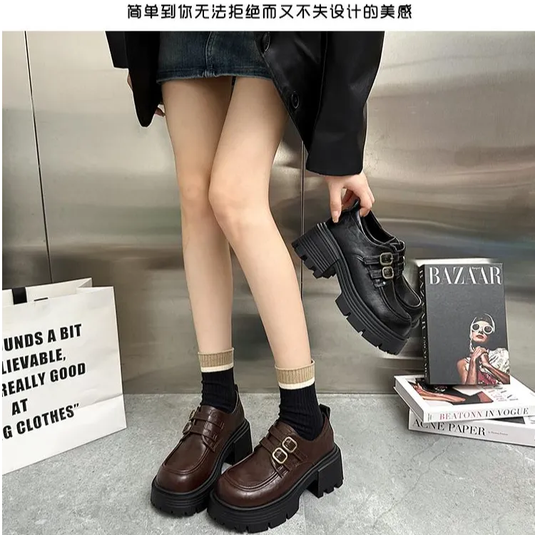 厚底百搭乐福鞋女黑色新款玛丽珍英伦风单鞋配jk鞋子女款裙子皮鞋