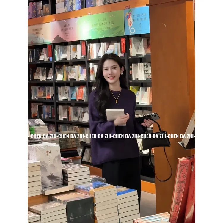 【大只定制】云朵慕斯 时尚冬季纯色女圆领厚款兔毛毛衣5DZDD10804