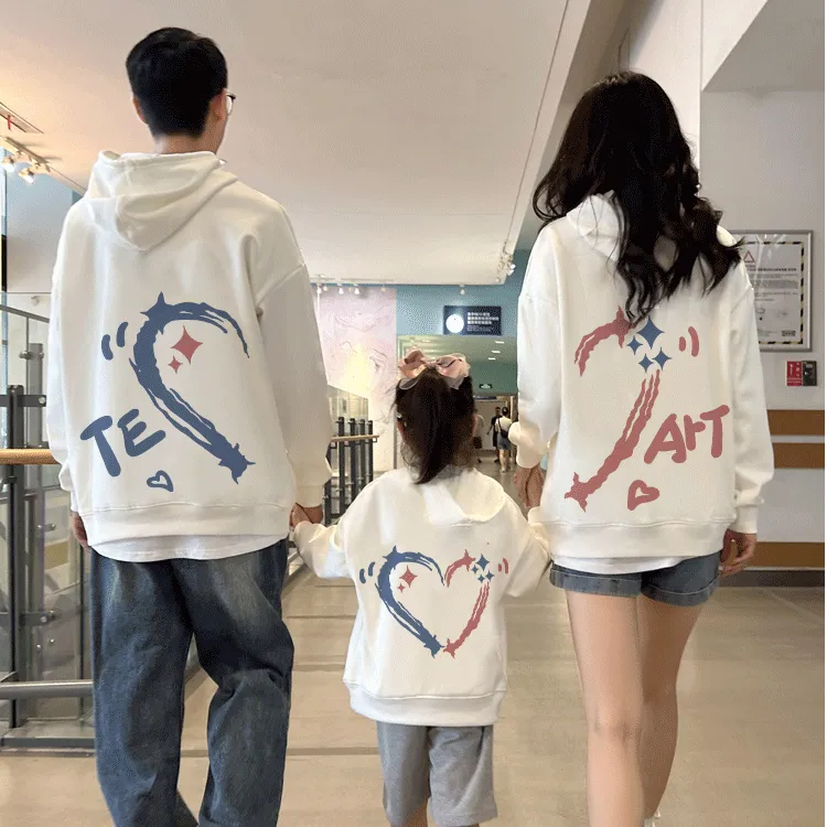不一样的亲子装一家三口四口2025新款母子女早春秋季卫衣外套上衣