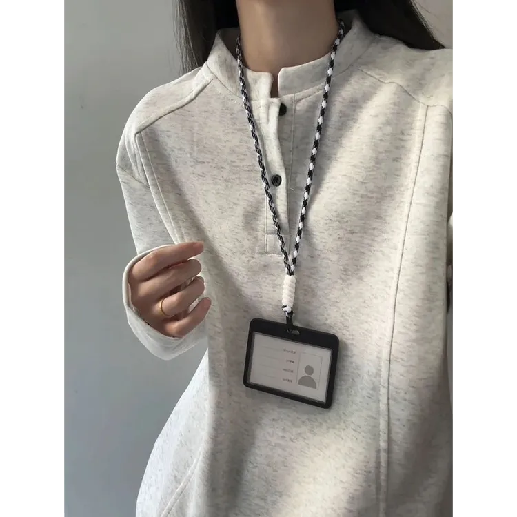 cleanfit灰色重磅拼接长袖T恤男秋季新款polo衫高级感痞帅卫衣