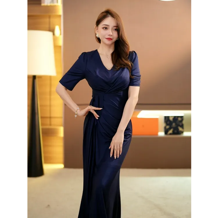 【恩雅】红黛夏季高定系列连衣裙-YL20279