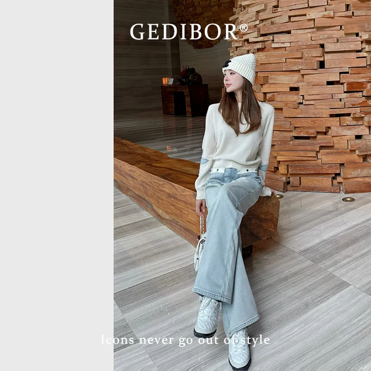 【GEDIBOR】“四叶花”花花空气层提花100羊毛上衣