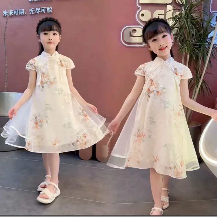 女童汉服裙夏季2025新款爆款儿童洋气中大童国风裙女孩旗袍连衣裙