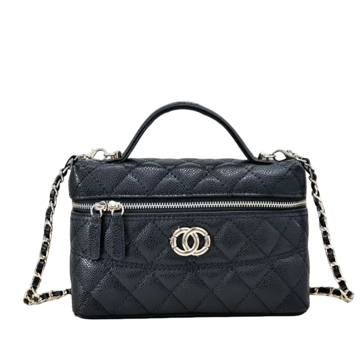 2025新款小香风包包25C饭盒包时尚百搭鱼子酱菱格链条包斜挎小包