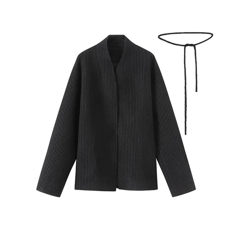 【郑焱焱专属】FAN SHI JI大衣-休闲直纹毛呢系列243A047-1