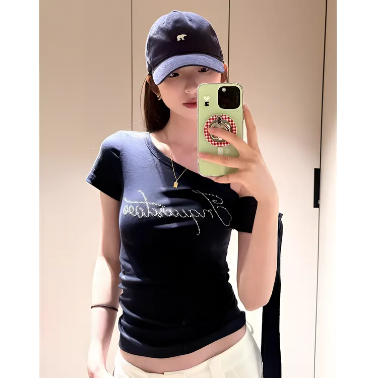 2025夏季【绑带可拆卸】蝴蝶结高级设计气质短袖女小众百搭上衣女